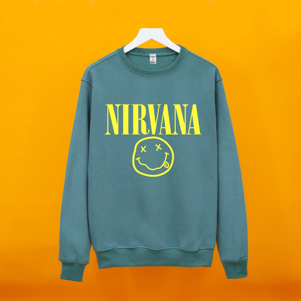 Áo nỉ bông Sweater Nirvana MẶT VÀNG  Dogo Store , áo sweater nam nữ nỉ bông cotton