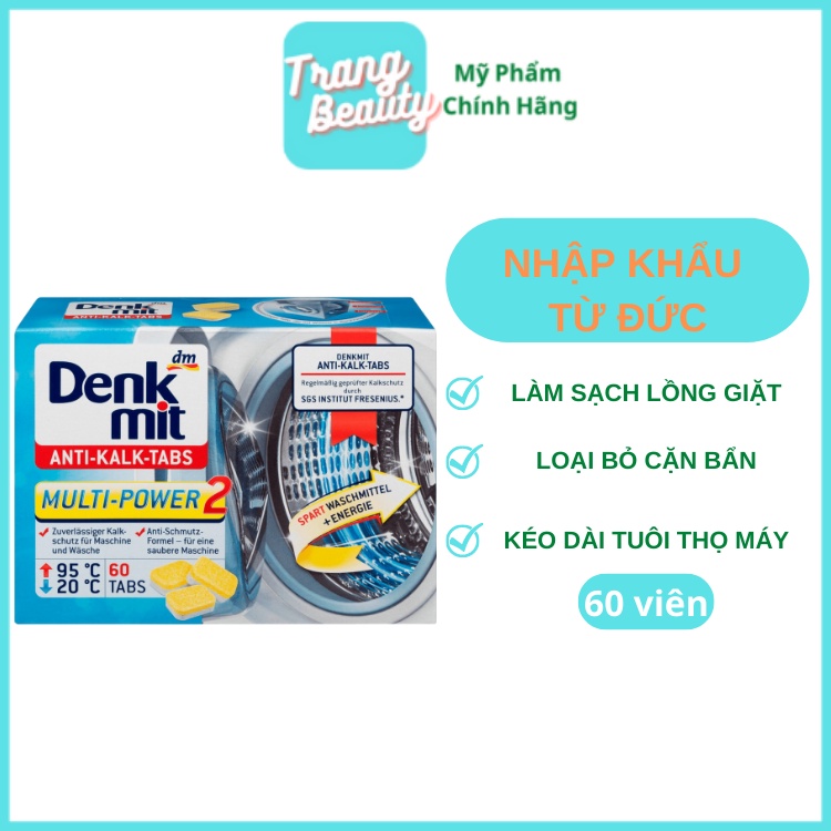 Hộp 60 Viên Tẩy Lồng Vệ Sinh Máy Giặt Denkmit Nhập Khẩu Đức