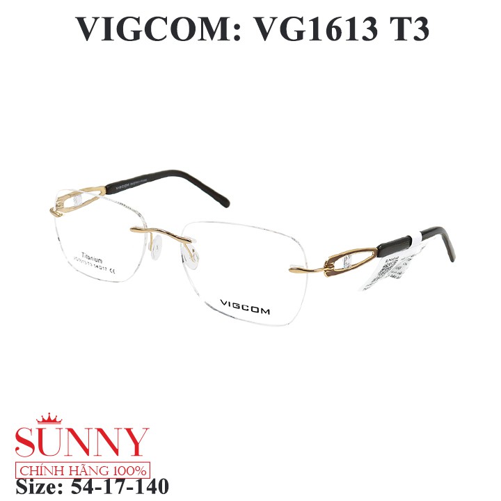 VG1613 gọng kính Vigcom kim loại chính hãng, thiết kế dễ đeo bảo vệ mắt