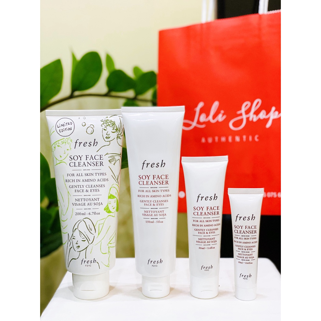 Fresh Sữa Rửa Mặt  Cho Da Nhạy Cảm Fresh Soy Face Cleanser - 20ml 50ml 150ml 200ml