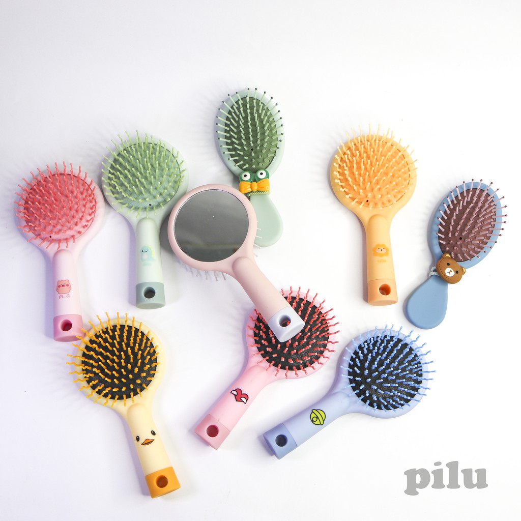 lược gương pilu có gương phía sau CẦM TAY có một lỗ khí để chải tóc êm hơn