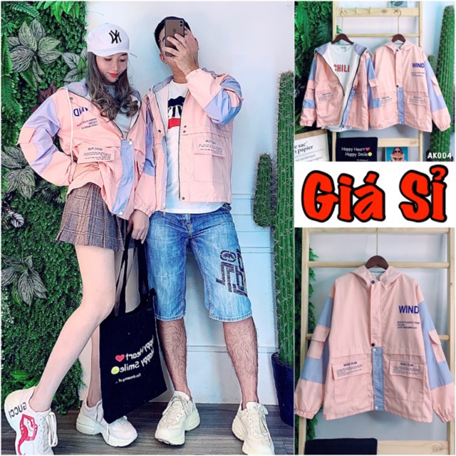 🌈𝐆𝐈𝐀́ 𝐗𝐔̛𝐎̛̉𝐍𝐆💢004 Áo Khoác Kaki - Hồng Xanh Siêu Đẹp (Video,Hình Thật)