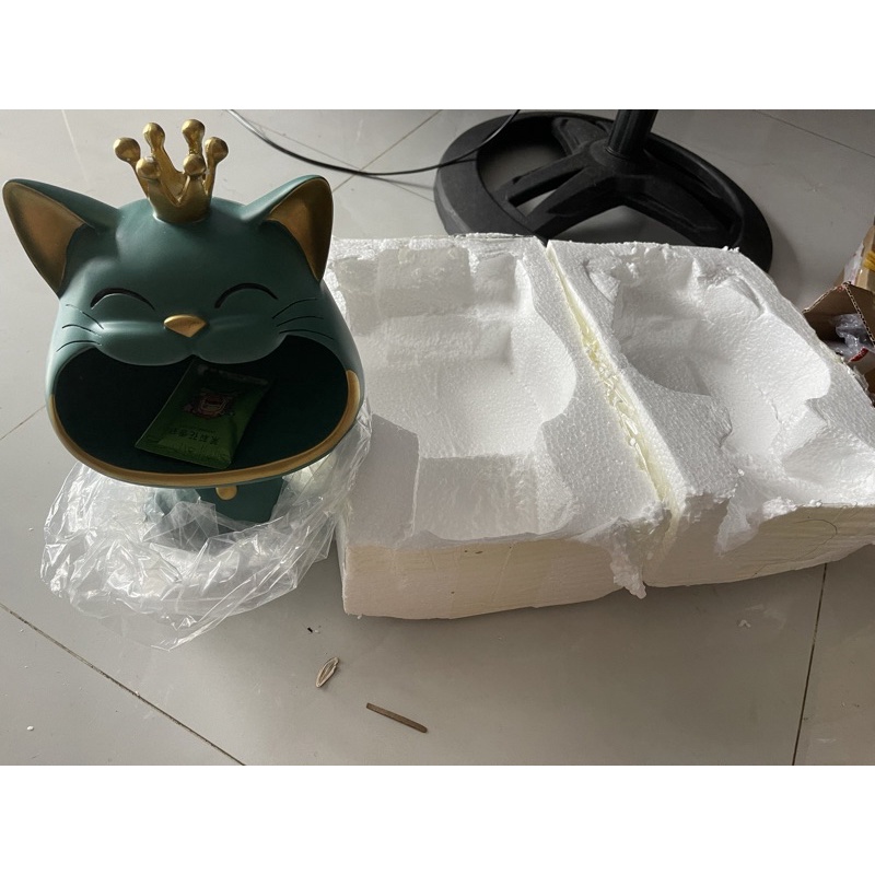 Mèo há miệng , mèo thần tài để chìa khoá, để bánh kẹo decor