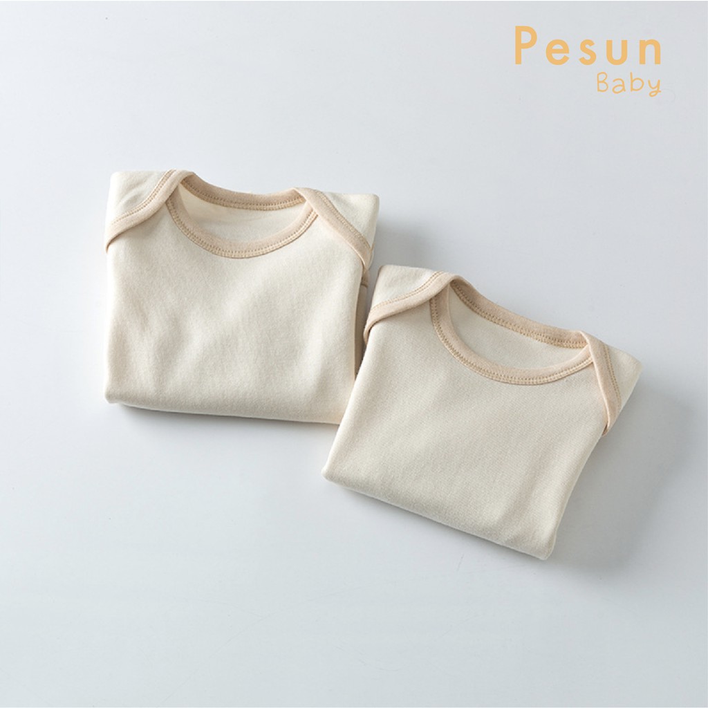 Áo liền quần dài tay sơ sinh 0-2 tuổi 100% vải Cotton an toàn cho bé