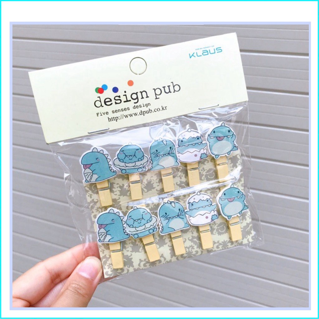 Set 10 kẹp ảnh gỗ treo ảnh trang trí tường kèm dây thừng 2m quà lưu niệm