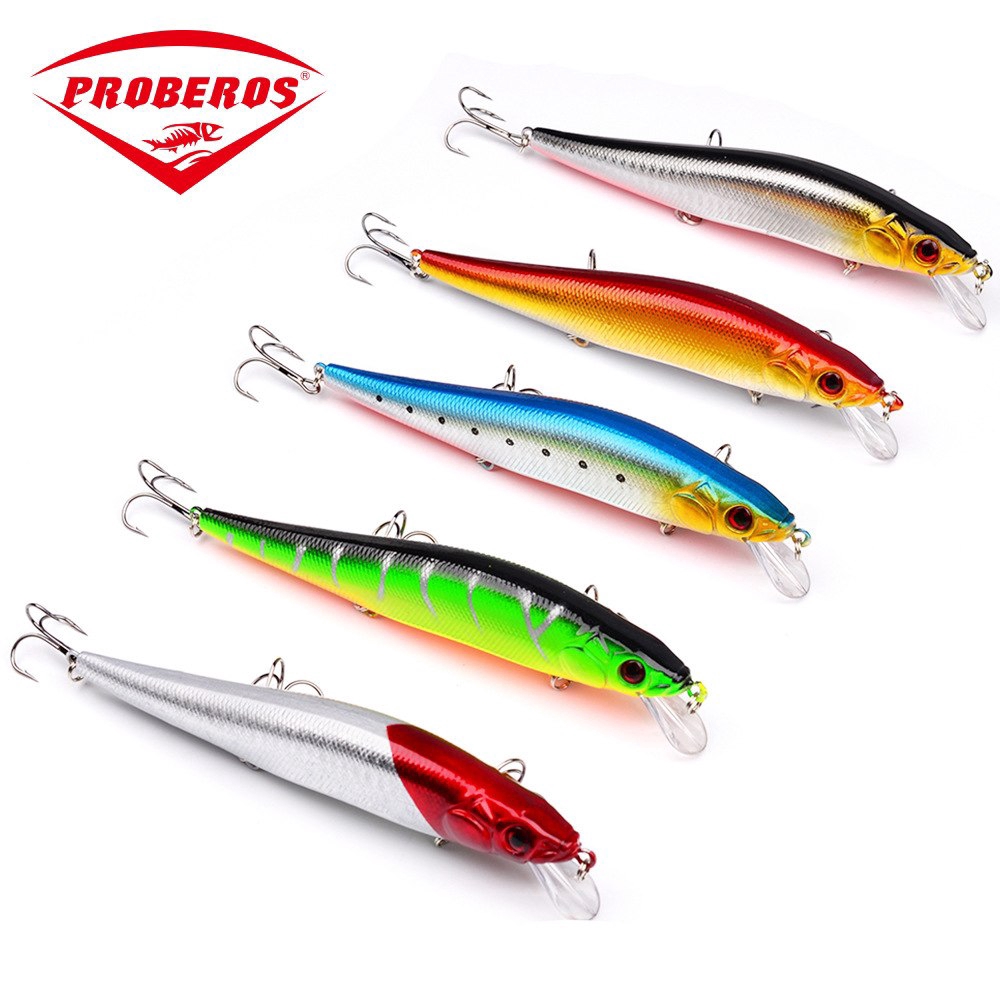 Mồi Câu Cá Nhân Tạo Bằng Nhựa Cứng 14cm/23g Kèm 4 Mồi Câu# Mắt 3D Có Móc