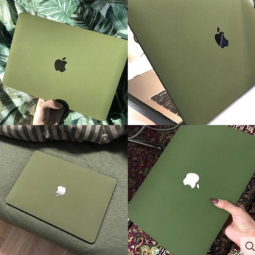 Combo ốp +phủ phím Macbook xanh rêu (Tặng kèm nút chống bụi và bộ chống gãy sạc)