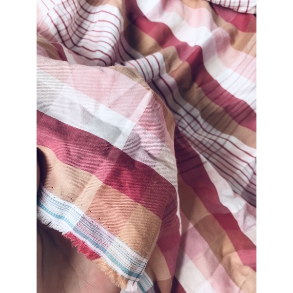 1,3m vải thô carô màu vintage