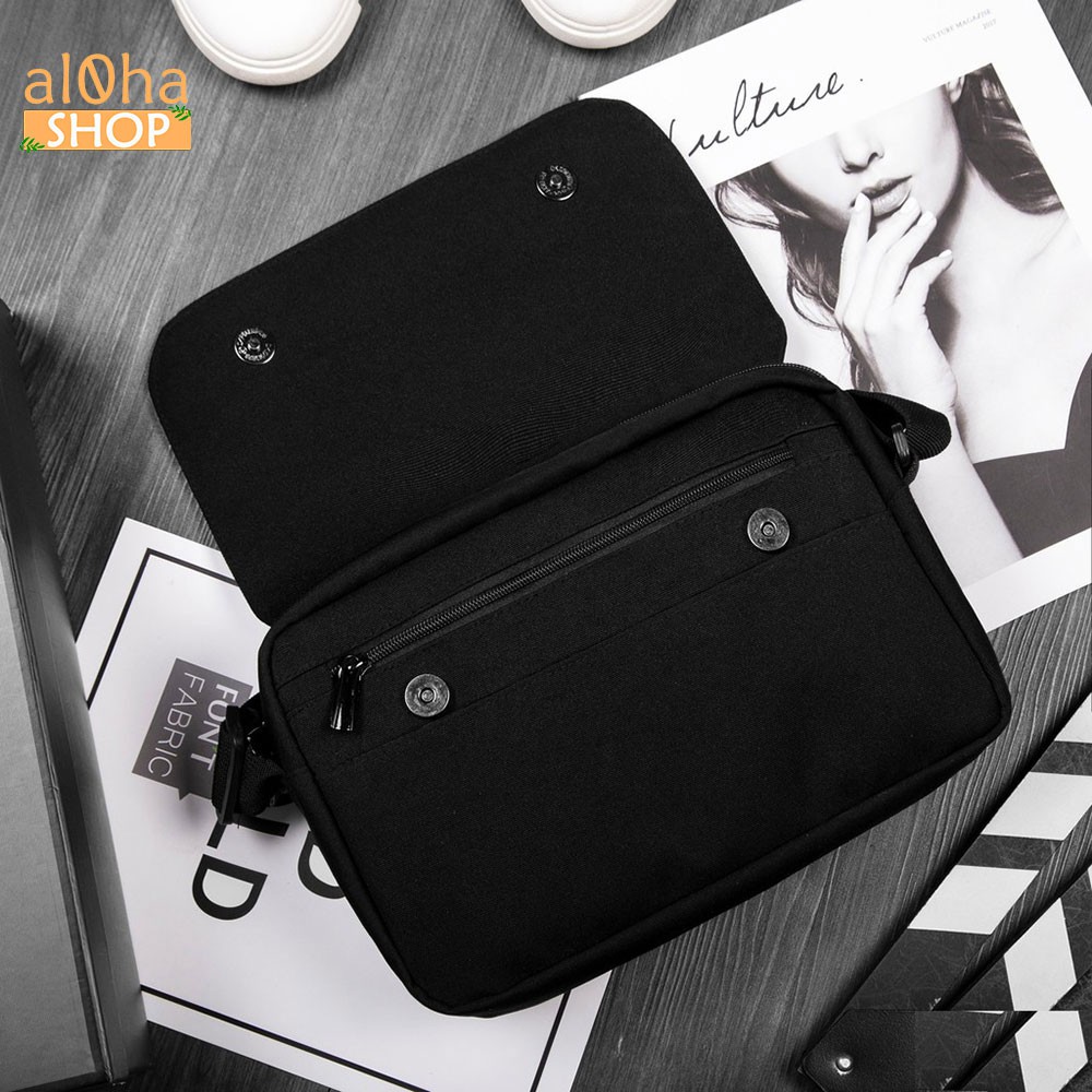 Túi đeo chéo Black Rice vải canvas bền bỉ phong cách thòi trang unisex nam nữ Hàn