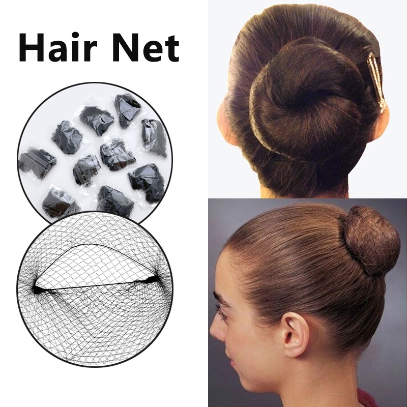Set 10 Lưới Nylon Mềm Co Giãn Vô Hình Tạo Kiểu Tóc Đa Năng Dành Cho Nữ