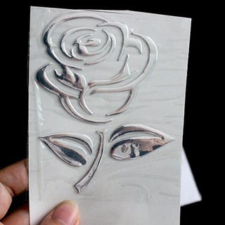 Miếng dán Sticker Hoa hồng nổi 3D
