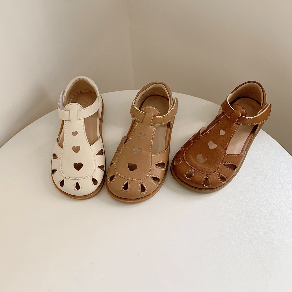 Giày Sandal Da Đế Mềm Thoải Mái Phong Cách Roman Cho Bé Gái