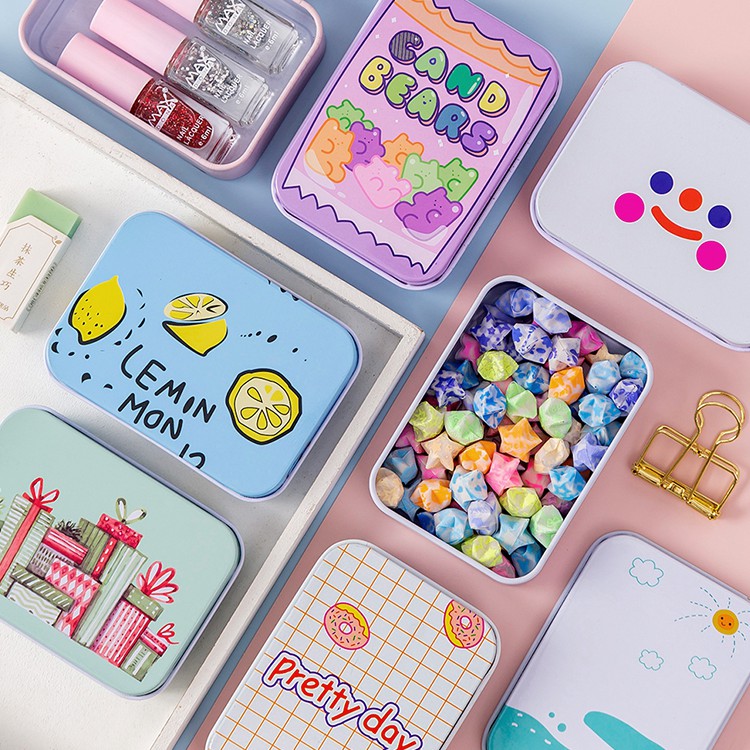 Hộp Thiếc Đựng Quà Nhỏ Nhắn Phong Cách Hàn Quốc Dễ Thương | BigBuy360 - bigbuy360.vn