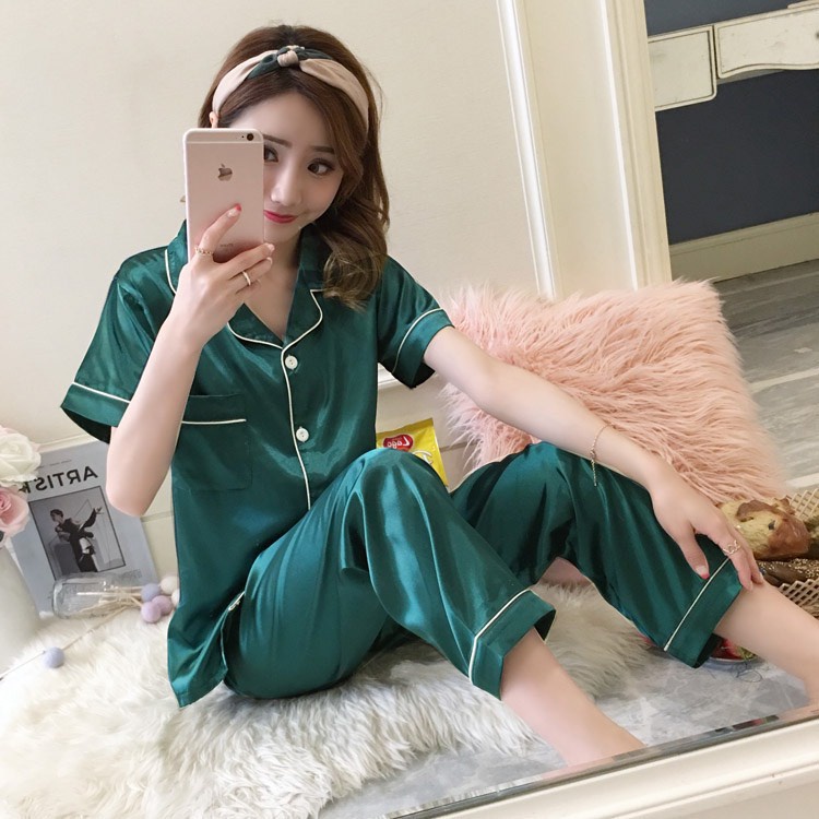Pajamas Đồ Ngủ Mặc Nhà Lụa Mềm Mịn FreeSize AMANTA AMTPY023