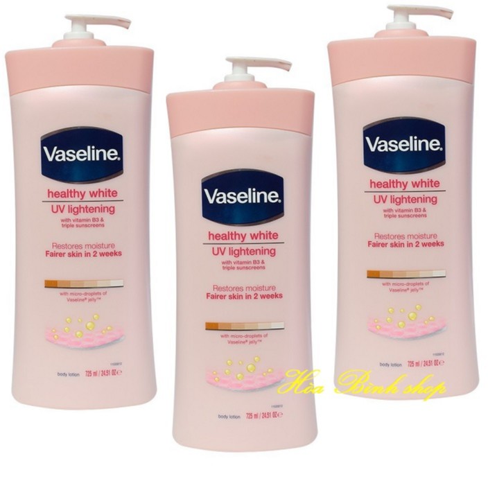 Sữa dưỡng thể sáng da và cân bằng độ ẩm Vaseline Healthy White UV Lightening Restore Moisture Body Lotion 725ml