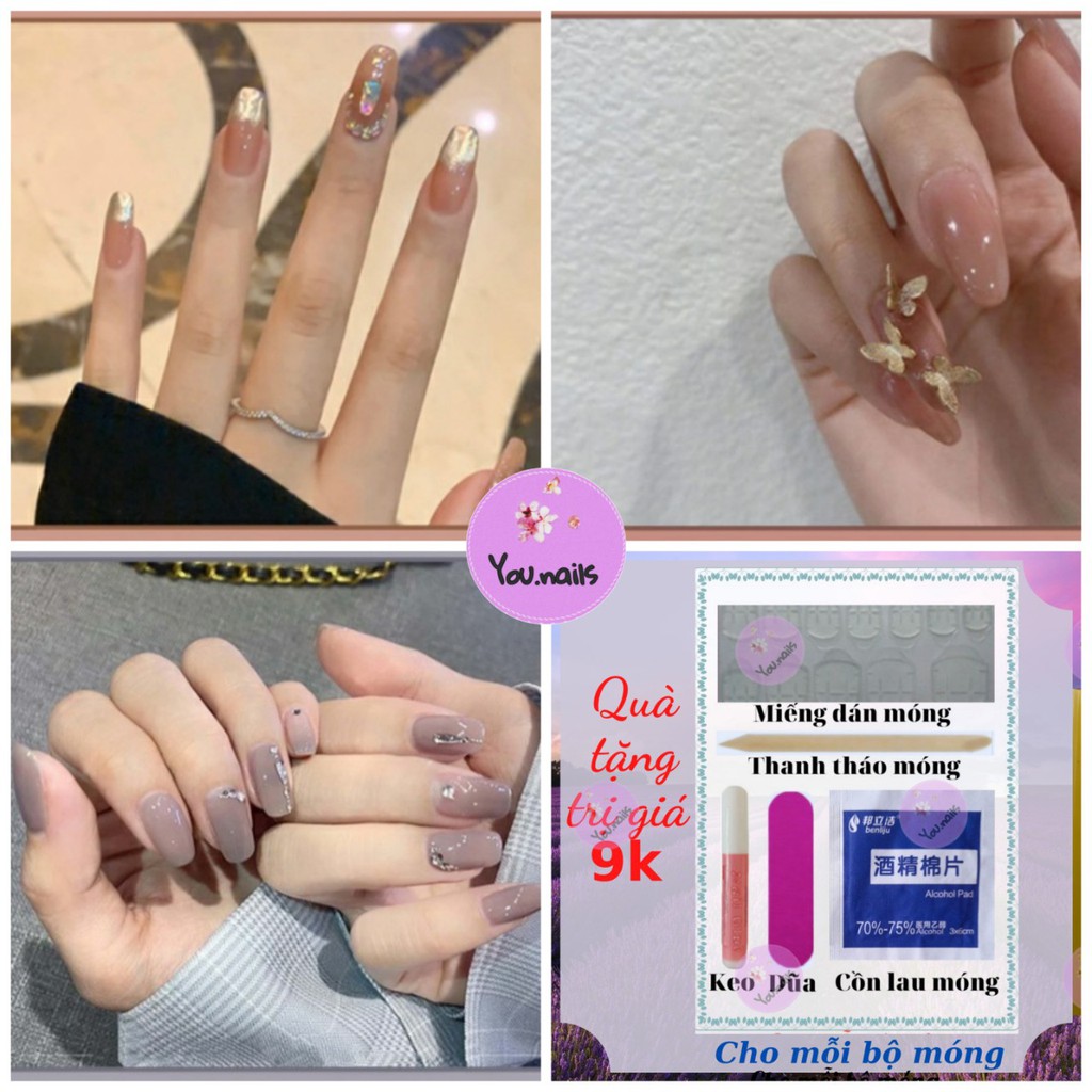 Móng tay giả đính đá kèm keo dài nhọn ngắn YOU NAILS (Mã Yz11-Yz20)