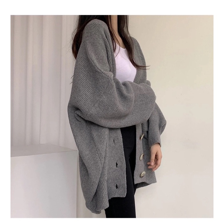 Áo Cardigan Màu Nâu Ghi Be Dài Tay Dáng Suông Rộng, Áo Khoác Ngoài Phong Cách Ulzzang Hàn Quốc Đủ Size Hàng Quảng Châu | BigBuy360 - bigbuy360.vn