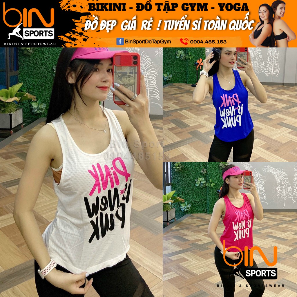 [Mã FAMAYWA giảm 10K đơn 50K] Aó Tank Pink Tập Gym Yoga Nữ Bin Sport A101