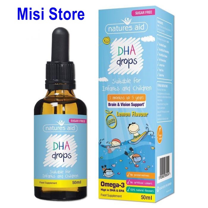 DHA Drops (dạng nhỏ giọt), 50ml, Cho Bé Từ 3 Tháng Đến 5 Tuổi