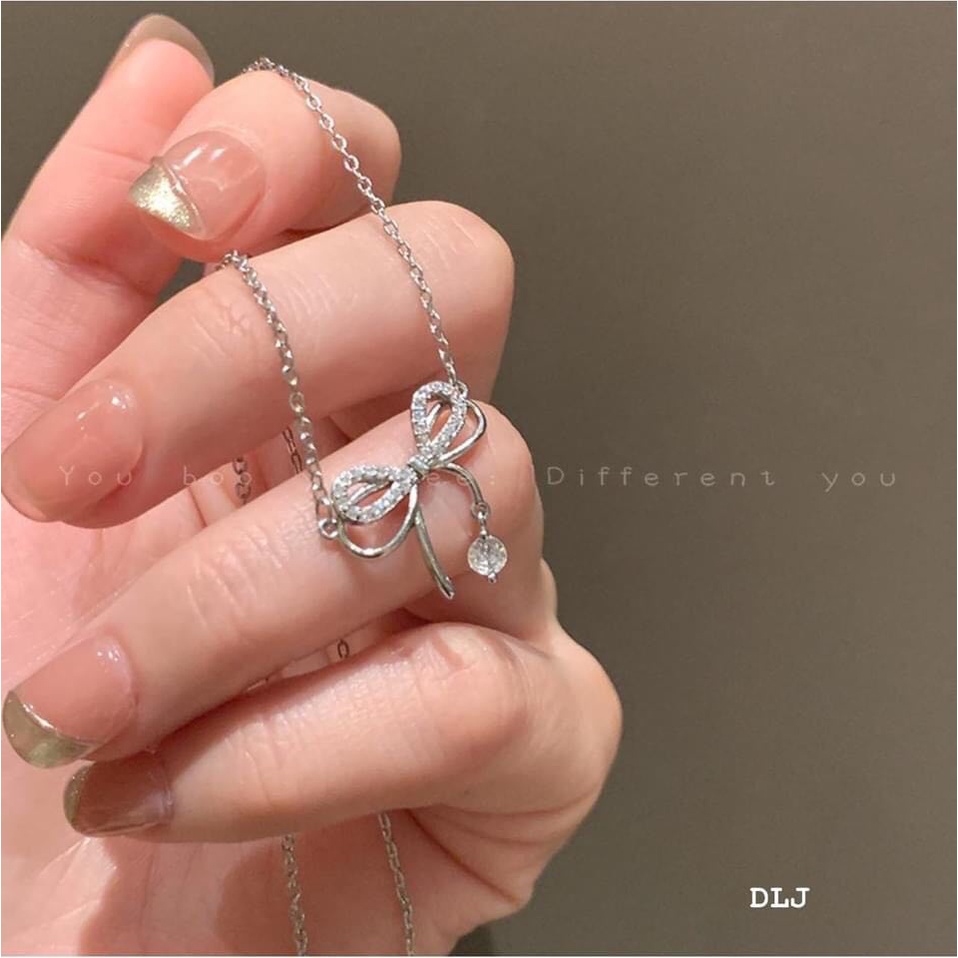 Dây chuyền nơ cực xinh cho bạn nữ- dây chuyền bạc