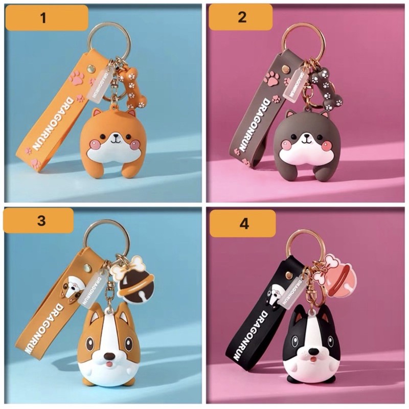 Móc khoá Chó Husky Corgi thú cưng chính hãng
