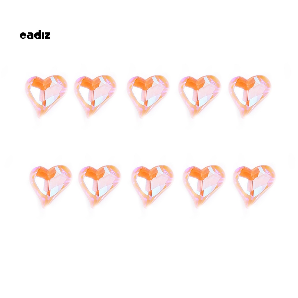 Bộ Phụ Kiện Đính Đá Trang Trí Móng Tay Hình Trái Tim Nhiều Màu Chống Rơi