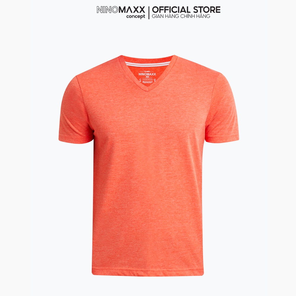 NINOMAXX Áo Thun Nam ngắn tay cổ tim nhiều màu cotton pha polyester 1805126