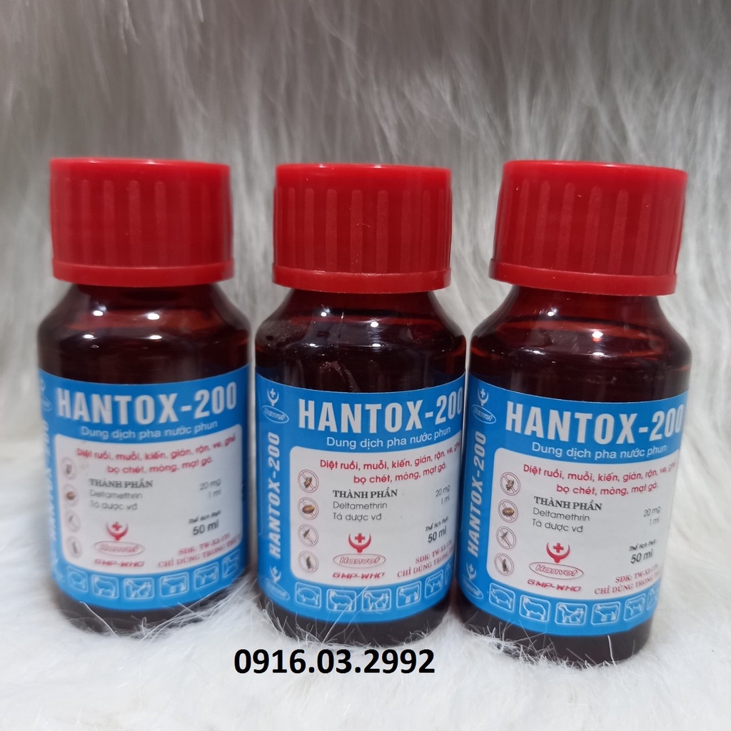 Dạng lỏng pha nước Hantox 200 xử lý rận bọ chét ruồi muỗi