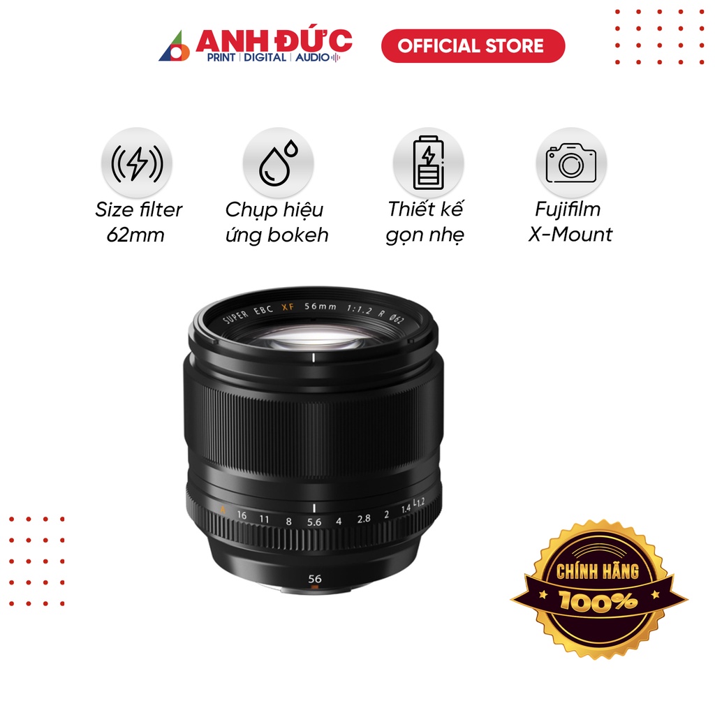 Ống kính Fujinon XF 56mm F1.2, hàng chính hãng bảo hành 18 tháng toàn quốc