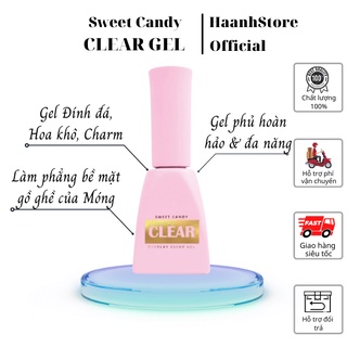 Sweet Candy Gel Đính Đá Charm Hoa Khô, Overlay Clear Gel Candy Hàn quốc Chính hãng Gel đa chức năng 10ml