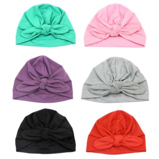Mũ turban thắt nơ cho bé gái