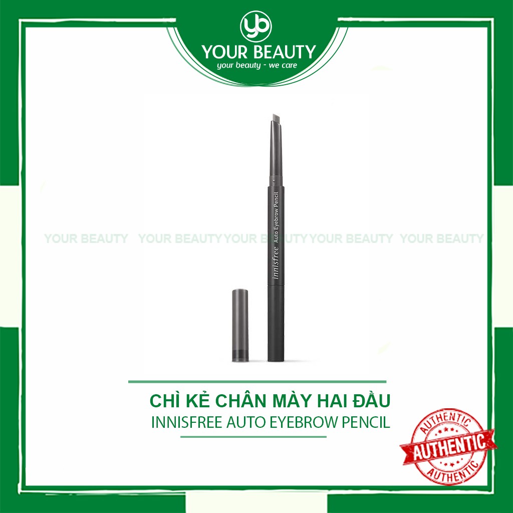 Chì kẻ mày 2 đầu Innisfree Auto Eyebrow Pencil mềm mịn lâu trôi - mẫu mới (Chính Hãng)