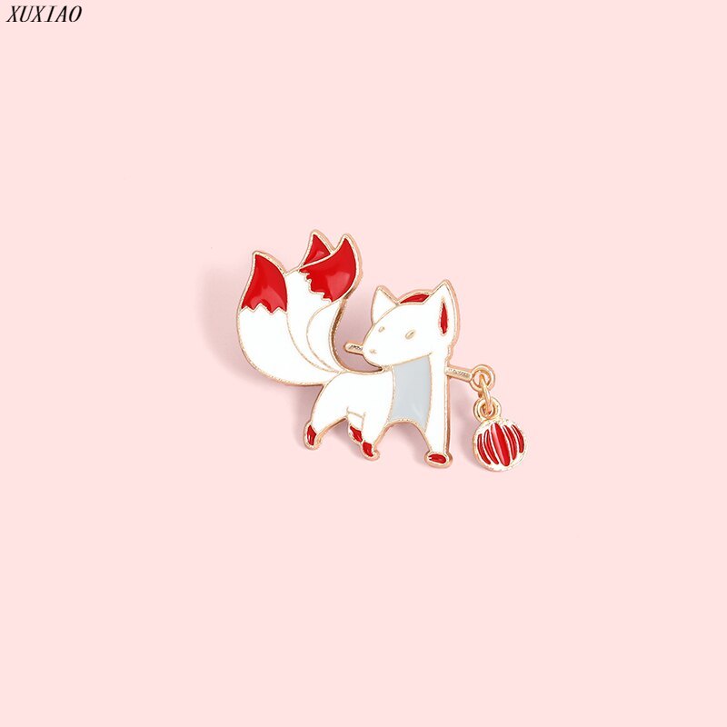 Ghim Cài Áo Hình Cáo Chín Đuôi Phong Cách Nhật Bản Dễ Thương Làm Quà Tặng Cho Bạn Bè