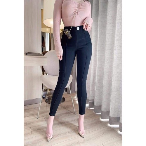 Quần jegging FOREVER21 lưng cao ôm sát co dãn tôn dáng màu xám, nâu, trắng