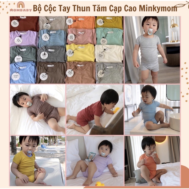 [Minkymom QC]BỘ CỘC TAY THUN TĂM MỀM MỊN CO DÃN CHO BÉ