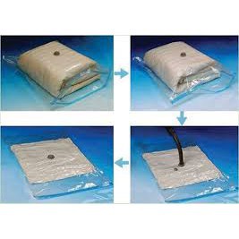Bộ 8 Túi Hút Chân Không Cất Chăn Màn Quần Áo Gấp Gọn + Tặng Kèm Bơm Tay