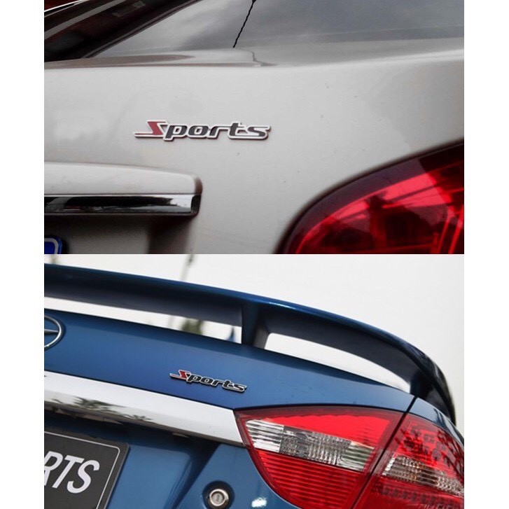 Decal chữ SPORT kim loại trang trí ô tô xe máy S030