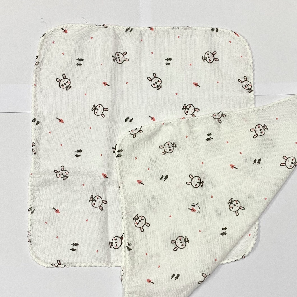 Set 10 KHĂN SỮA 2 LỚP xuất Nhật in hoa văn mềm mịn