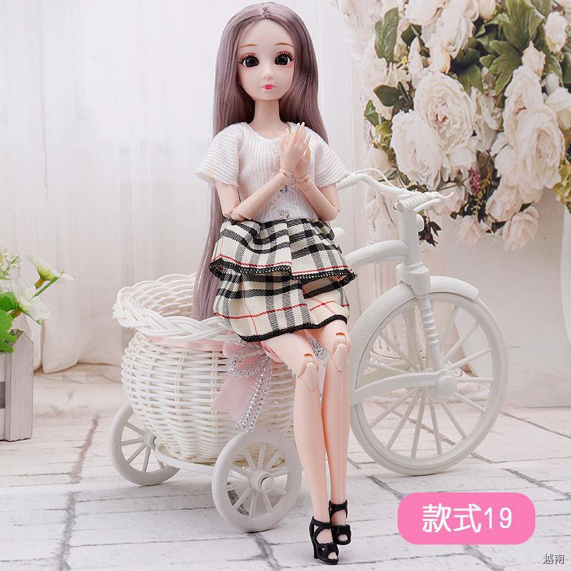 ✑✁Bộ công chúa búp bê Barbie 30cm mô phỏng 3D mắt duy nhất món quà sinh nhật bjd cô gái đồ chơi