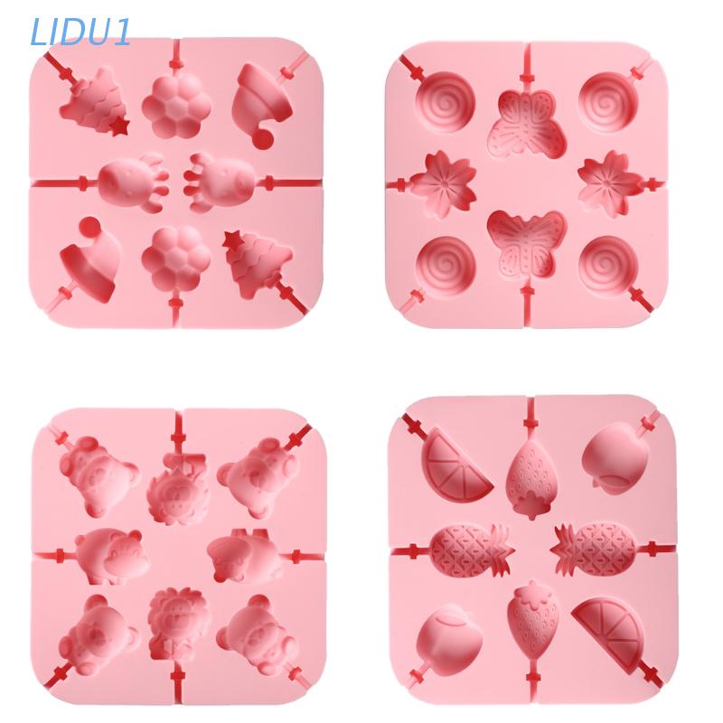 Khuôn Silicone Làm Kẹo Mút Hình Trái Cây/Động Vật Dễ Thương DIY Cho Bé 1