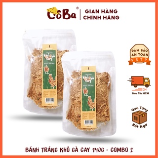 Bánh Tráng Nướng Khô Gà Cay 140G Cô Ba [COMBO 2] Ăn Vặt  Sài Gòn Date Mới Nhất, Ít Dầu Mỡ,Đậm Đà