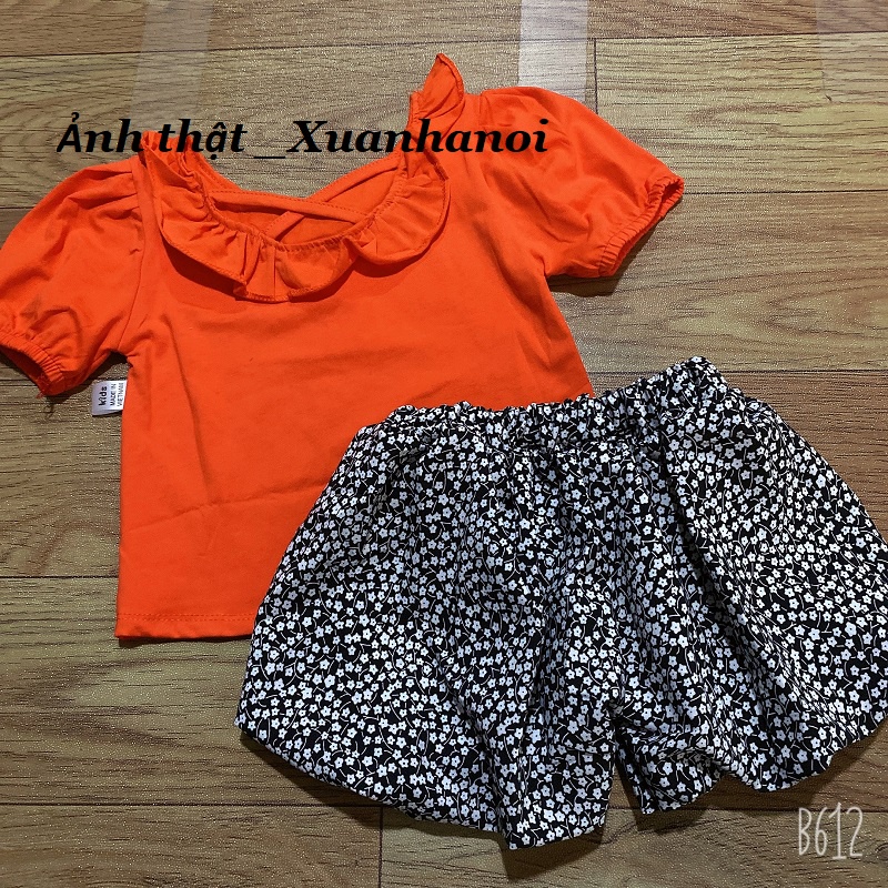 Bộ bé gái áo dây đan lưng và quần bồng bí ngô XHN908