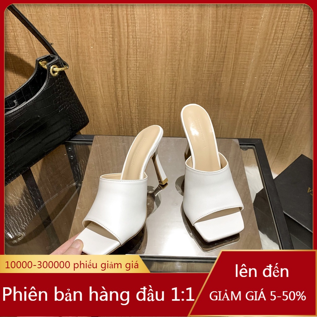 Giày cao gót Bottega Veneta da cừu nhám màu trắng 7.5cm chống trượt thời trang cho nữ