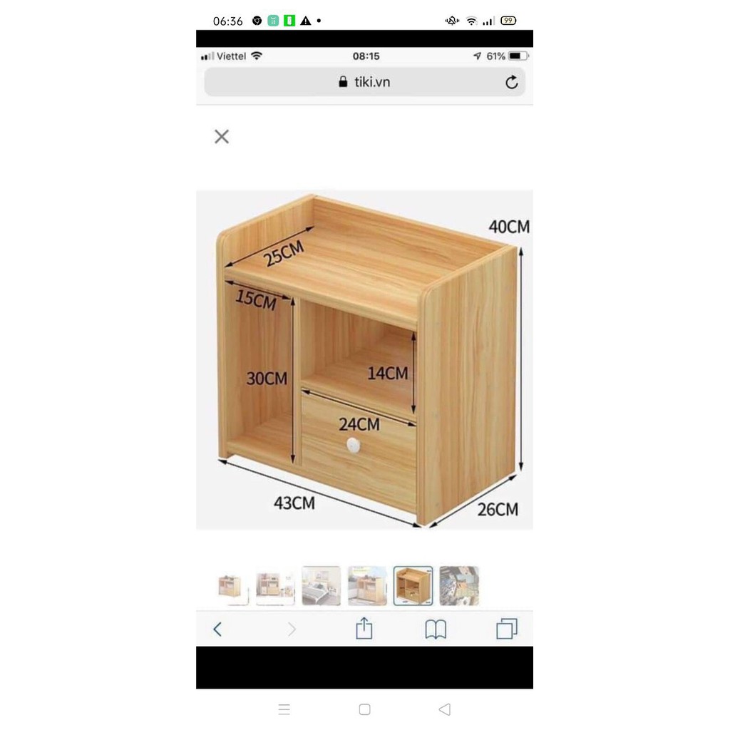 Tủ, kệ đầu giường có ngăn kéo loại 1 ngăn | BigBuy360 - bigbuy360.vn