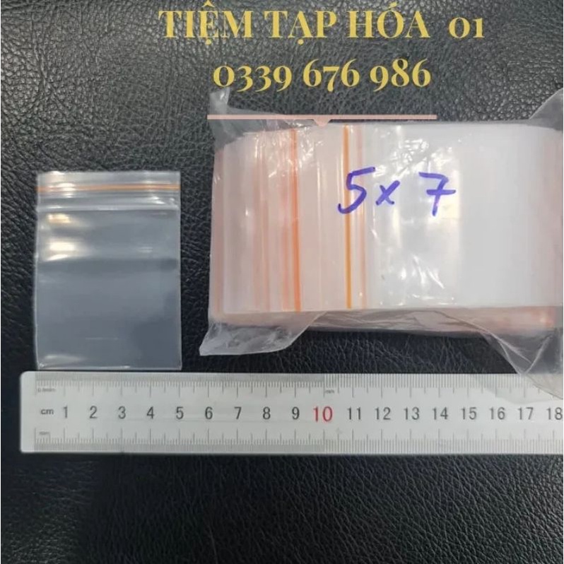 100 chiếc túi zip mini loại dày size 5cm x 7cm
