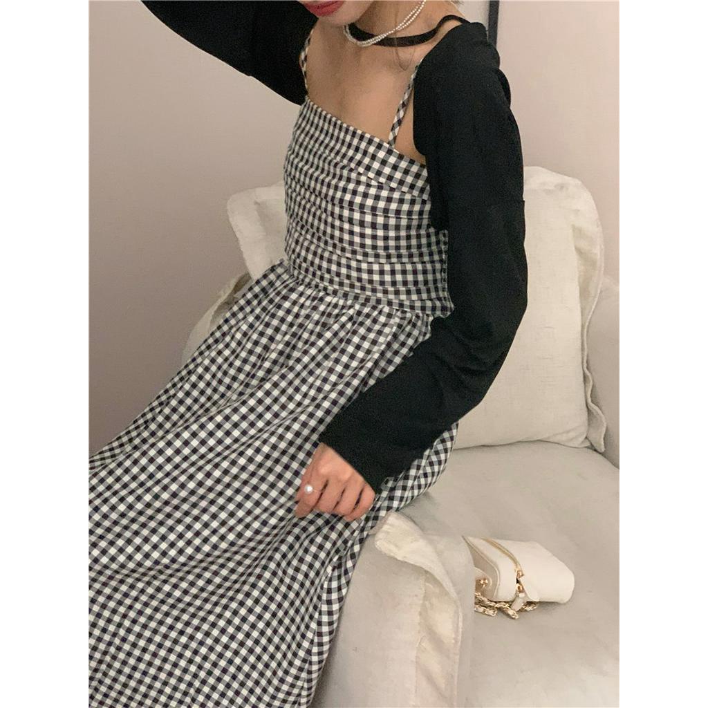 61538 Đầm Hai Dây Không Tay Kẻ Sọc