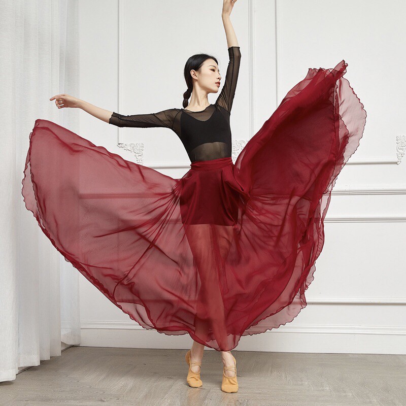 váy tập múa quây ballet voan tơ