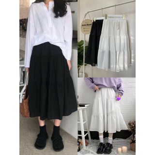 Chân Váy Vintage Nữ 💖Hình ảnh và Video Thật💖 Dáng Dài 2 Lớp Siêu Xinh 2 màu Z001