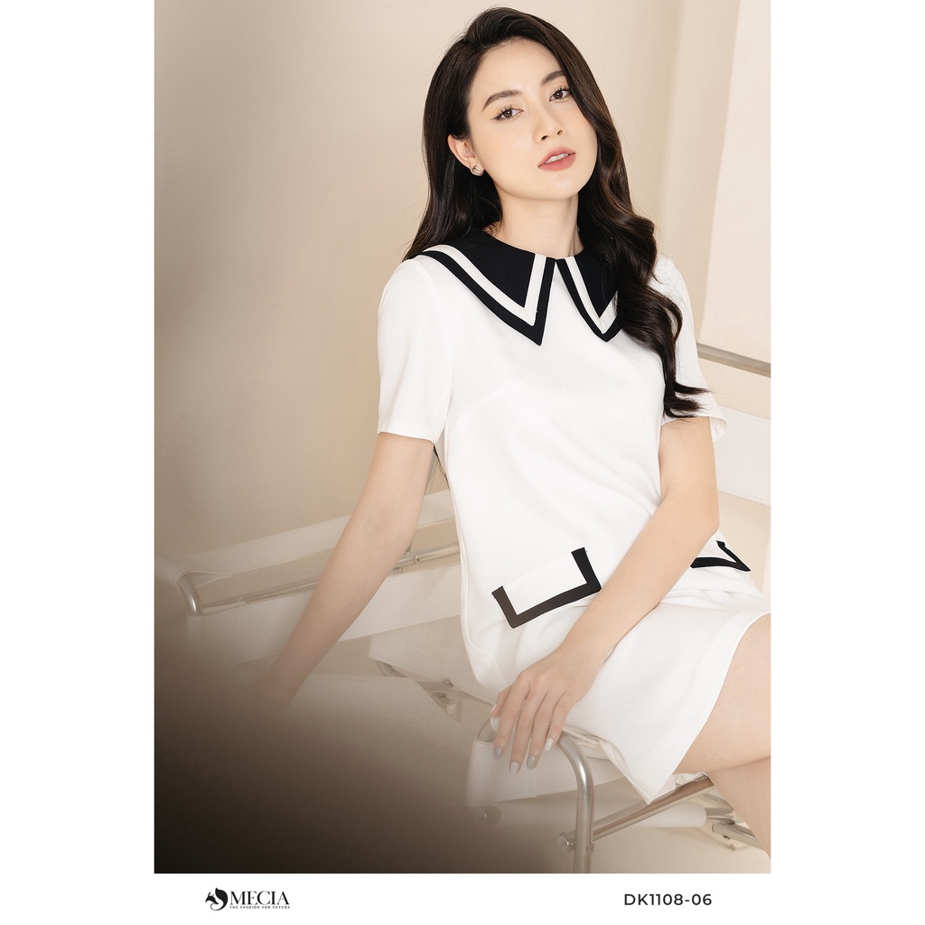 Đầm suông babydoll MECIA phối viền đen DK1108