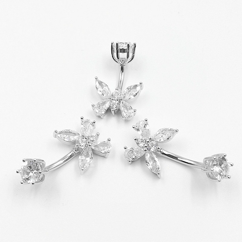 Khuyên rốn bạc s925 xi kim hình bướm nhỏ  - HuongGiangSilver